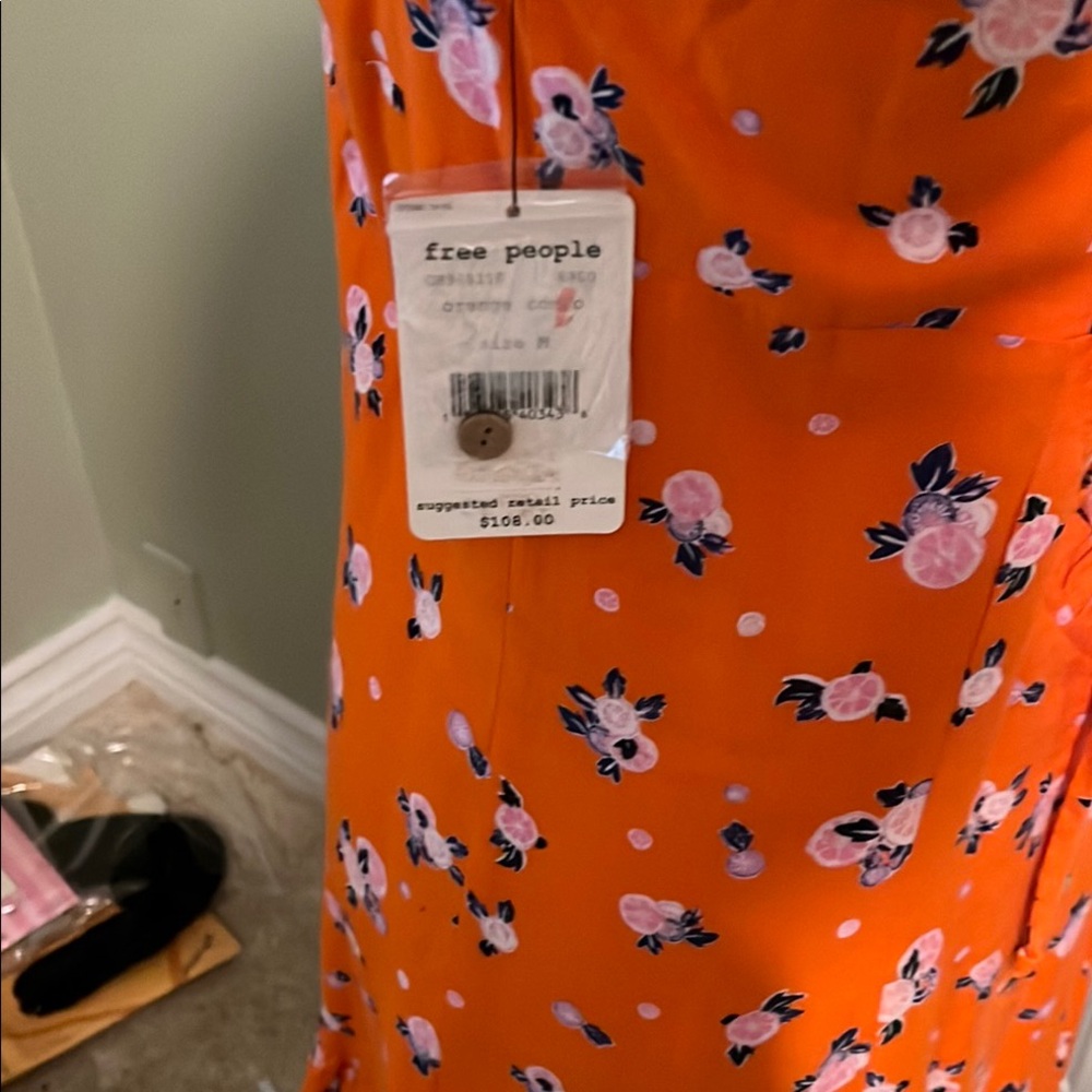 Floral Orange Dress - Picture 3 of 3
